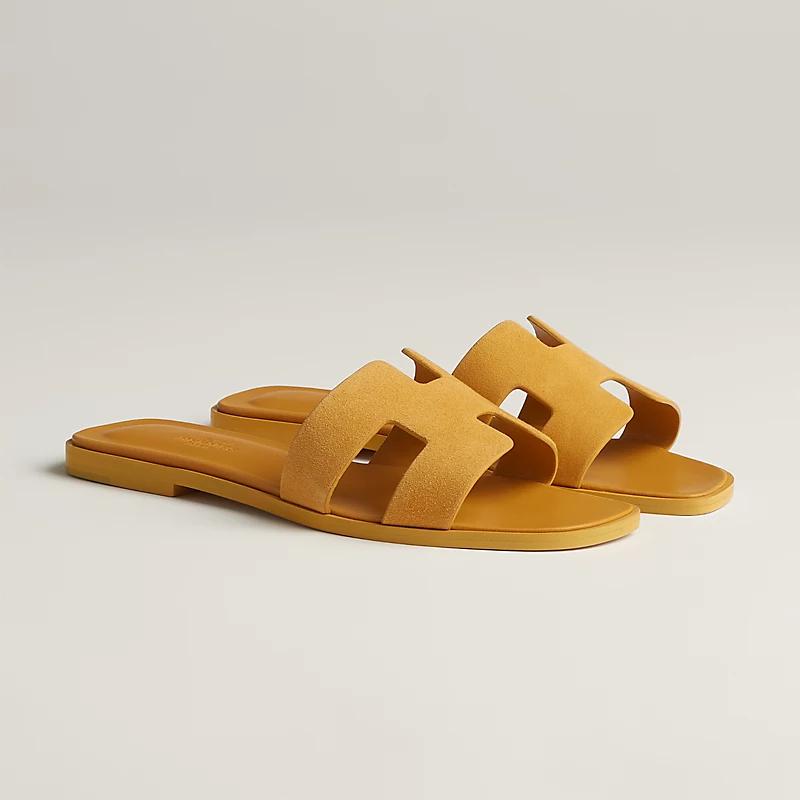 Giày Hermes Oran Sandal Nữ Vàng Đất